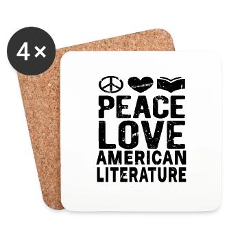 PEACE LOVE AMERICAN LITERATURE - Coasters (set of 4) - white - Front
