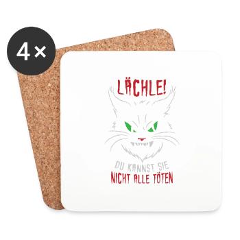Lächle Du Kannst Sie Nicht Alle Töten - Untersetzer (4er-Set) - Weiß - Vorne