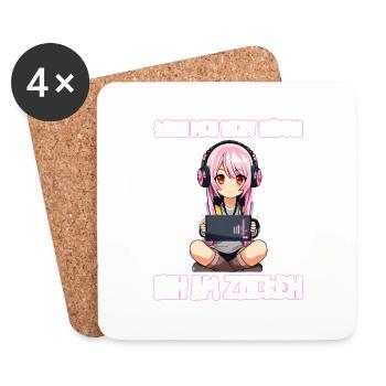 Gaming Konsole PC Zockerin Mädchen Gamer Girl - Untersetzer (4er-Set) - Weiß - Vorne