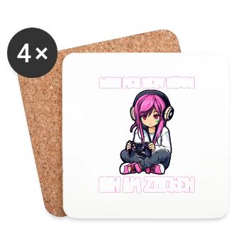 Gaming Konsole PC Zockerin Mädchen Gamer Girl - Untersetzer (4er-Set) - Weiß - Vorne
