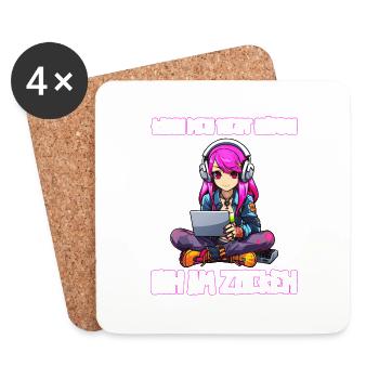 Gaming Konsole PC Zockerin Mädchen Gamer Girl - Untersetzer (4er-Set) - Weiß - Vorne
