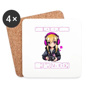 Gaming Konsole PC Zockerin Mädchen Gamer Girl - Untersetzer (4er-Set) - Weiß - Vorne