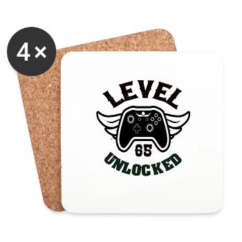 Level 65 Unlocked 65 Birthday - Coasters (set of 4) - white - Front