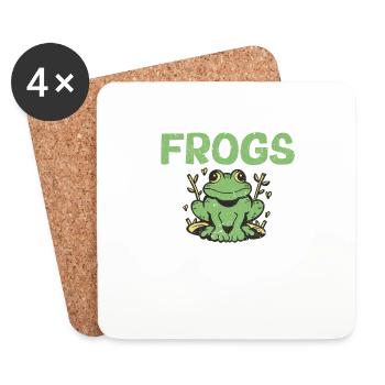 Frogs My nocturnal appearance Frog lover - Coasters (set of 4) - white - Front