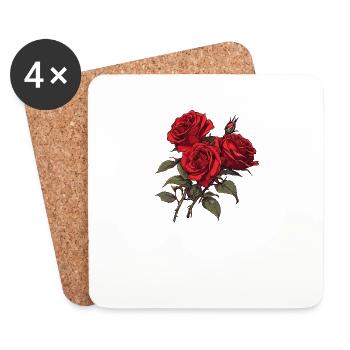 Roses Lover Cool Vintage Flowers Lover Novelty Pun - Coasters (set of 4) - white - Front