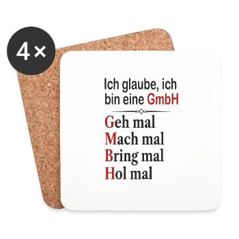 Ich glaube ich bin eine GmbH Lustige Sprüche - Untersetzer (4er-Set) - Weiß - Vorne