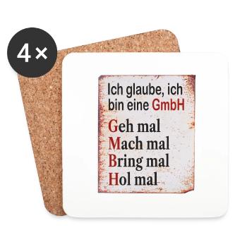 Ich glaube ich bin eine GmbH Humor Geschenk - Untersetzer (4er-Set) - Weiß - Vorne