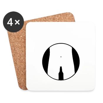 Beer Pictogram Adult Humor - Coasters (set of 4) - white - Front