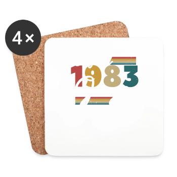 Birthday present, born in June 1983 - Coasters (set of 4) - white - Front