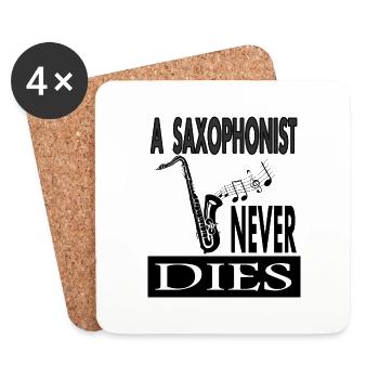Saxophoniste Saxophone Instrument à vent Musique Cadeau - Dessous de verre (lot de 4) - blanc - Devant