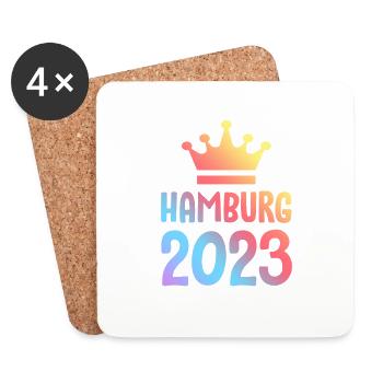 Hambourg 2023 Krone - Dessous de verre (lot de 4) - blanc - Devant