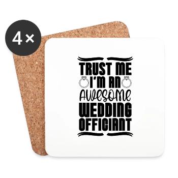 Trust Me I'm An Awesome Pastor Wedding Officiant - Coasters (set of 4) - white - Front