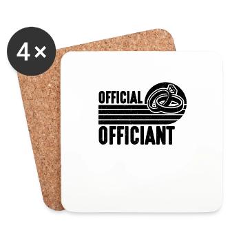 Official Officiant Retro Pastor Minister Officiant - Coasters (set of 4) - white - Front