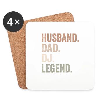 Husband Dad DJ Legend - husband - Dessous de verre (lot de 4) - blanc - Devant