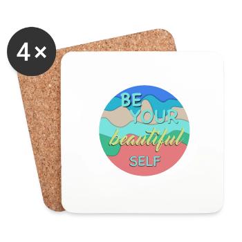 Soyez votre beau moi - Amour de soi - Dessous de verre (lot de 4) - blanc - Devant