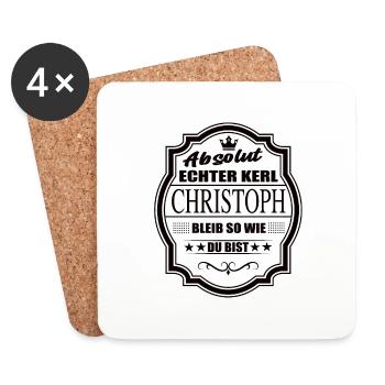 Absolut Echter Kerl Christoph Bleib So Wie Du Bist - Untersetzer (4er-Set) - Weiß - Vorne