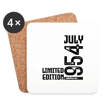 Geschenk Juli 1954. Geburtstag Juli 1954. - Untersetzer (4er-Set) - Weiß - Vorne