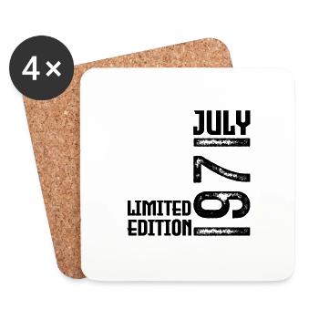 Geschenk Juli 1971. Geburtstag Juli 1971. - Untersetzer (4er-Set) - Weiß - Vorne