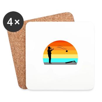 Cornhole - Beer Bags and Boards - Untersetzer (4er-Set) - Weiß - Vorne