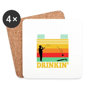 Cornhole - Sinkin and drinkin - Untersetzer (4er-Set) - Weiß - Vorne