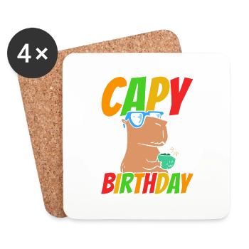 Anniversaire de Capy - Dessous de verre (lot de 4) - blanc - Devant