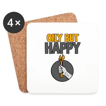 Oily But Happy 2 - Coasters (set of 4) - white - Front