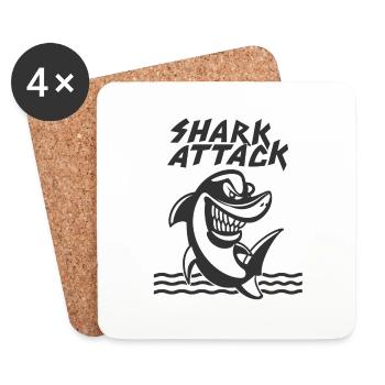 Shark Attack Oceanographer Diver Gift - Coasters (set of 4) - white - Front