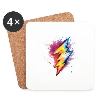 Rainbow Thunderstorm Magic-LGBT Pride - Coasters (set of 4) - white - Front
