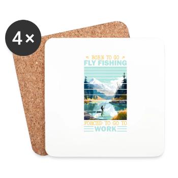 Fly Fisherman in Clear Mountain Lake Outdoor - Untersetzer (4er-Set) - Weiß - Vorne