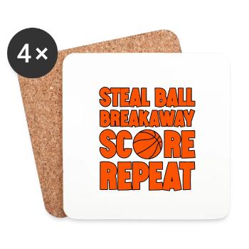 Steal Ball Breakaway Score Repeat 2 - Coasters (set of 4) - white - Front