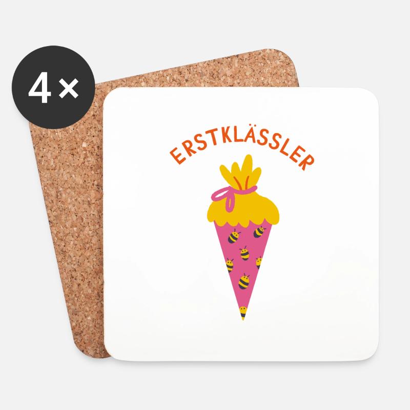 Schultüte Erstklässler - Untersetzer (4er-Set) - Weiß