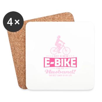 I Got A New E-Bike For My Wife! Electric Pedelec - Untersetzer (4er-Set) - Weiß - Vorne