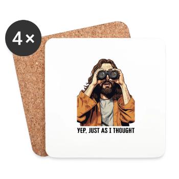 Jesus Meme Fernglas Yep Genau das habe ich mir - Untersetzer (4er-Set) - Weiß - Vorne