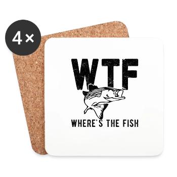 Wo ist der Fisch? - Untersetzer (4er-Set) - Weiß - Vorne