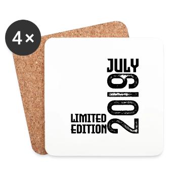Gift July 2019. Birthday July 2019. - Coasters (set of 4) - white - Front