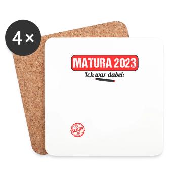 Matura Junge Mädchen Damen und Herren Matura 2023 - Untersetzer (4er-Set) - Weiß - Vorne