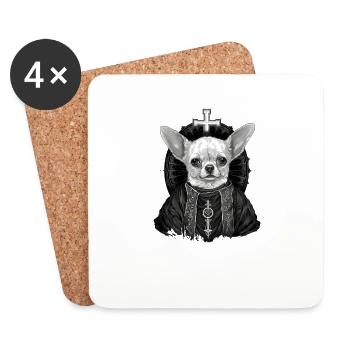 Chihuahua - Pope Dog Church Vatican Catholic - Coasters (set of 4) - white - Front