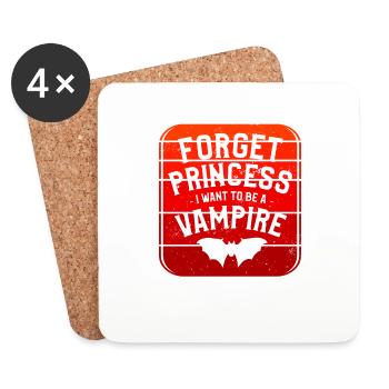 Oubliez la princesse Je veux être un vampire Halloween - Dessous de verre (lot de 4) - blanc - Devant