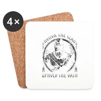 Wikinger Spruch, Honor The Clan, Norse Viking - Untersetzer (4er-Set) - Weiß - Vorne