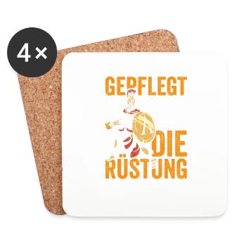Bier Gepflegt einen hinter die Rüstung Römern - Untersetzer (4er-Set) - Weiß - Vorne