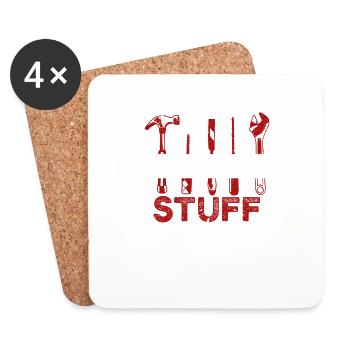 Répare des trucs pour la bière Funny Craftsman Hard - Dessous de verre (lot de 4) - blanc - Devant