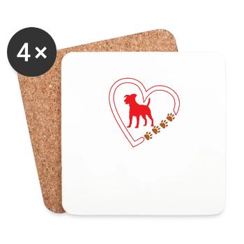 Accessoires pour chiens Terrier Propriétaires de chiens - Dessous de verre (lot de 4) - blanc - Devant