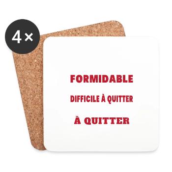 Maître formidable idée cadeau maître d'école - Dessous de verre (lot de 4) - blanc - Devant