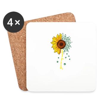 Tournesol Cannabis Weed Leaf Lover Marijuana Cool - Dessous de verre (lot de 4) - blanc - Devant