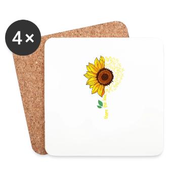 Gebärdensprache ASL Amerikanische Sonnenblume Teilen Liebe - Untersetzer (4er-Set) - Weiß - Vorne