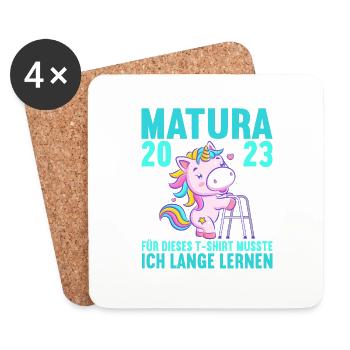 Matura Junge Mädchen Damen und Herren Matura 2023 - Untersetzer (4er-Set) - Weiß - Vorne