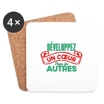 Développez un cœur - Dessous de verre (lot de 4) - blanc - Devant