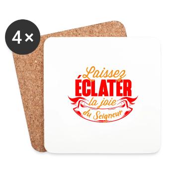 Laissez éclater la joie - Dessous de verre (lot de 4) - blanc - Devant