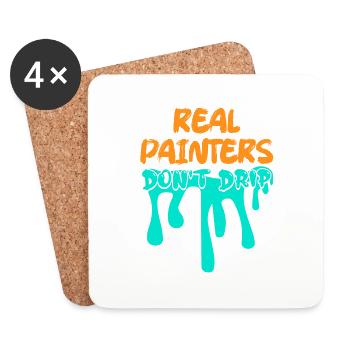 Real Painters Don't Drip Job Profession - Untersetzer (4er-Set) - Weiß - Vorne