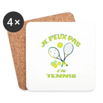 Ich kann nicht, ich habe Tennis - Untersetzer (4er-Set) - Weiß - Vorne